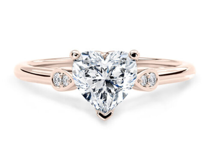 Μονόπετρο διαμάντι καρδιά ροζ χρυσό - Athens Diamond Rings