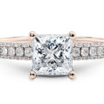 Ροζ χρυσό μονόπετρο με διαμάντια |Diamond Ring Kolonaki |