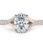 Ροζ χρυσό μονόπετρα με διαμάντια Κ18 - Voukourestiou 35 Athens