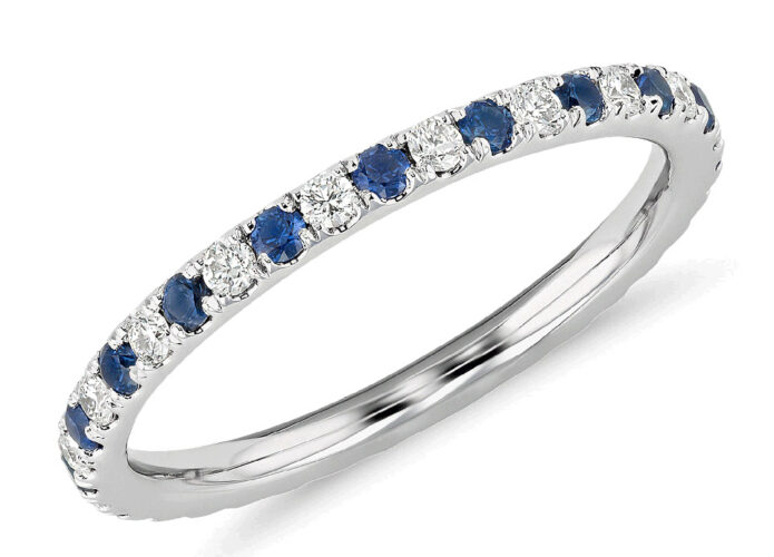 Δαχτυλίδι λευκόχρυσο με ζαφείρι και διαμάντια - Diamond Ring