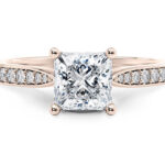 Ροζ χρυσό μονόπετρο με διαμάντια - Τηλέφωνο 2103615006