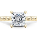 Χρυσό μονόπετρο δαχτυλίδι με μπριγιάν -Eshop monopetro.com.gr