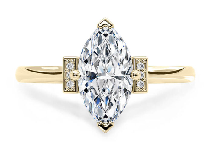 Χρυσό μονόπετρο δαχτυλίδι μπριγιάν-Diamond Rings Ketsetzoglou