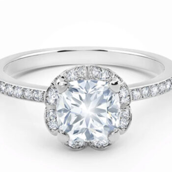 Μονόπετρο δαχτυλίδι με διαμάντια λευκόχρυσο - Ketsetzoglou.gr