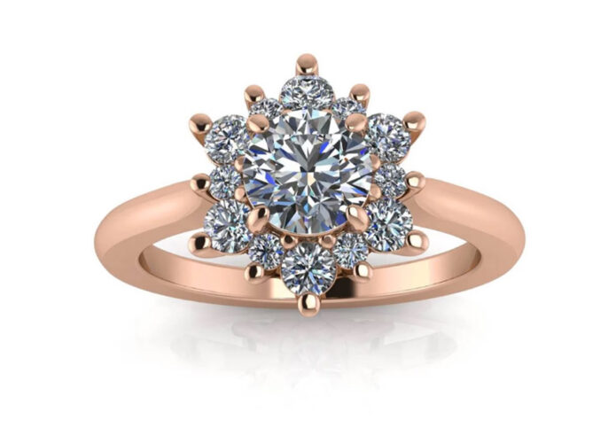 Ροζέτα με μπριγιάν σε ροζ χρυσό - Ketsetzoglou Diamond Ring