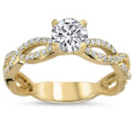 Χρυσό μονόπετρο μπριγιάν σε κομψό σχέδιο - Ketsetzoglou Jewel