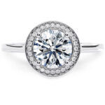 Λευκόχρυσο μονόπετρο διαμάντι σε ροζέτα κ18 -Ανακαλύψτε online