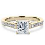 Κίτρινο χρυσό μονόπετρο δαχτυλίδι princess - monopetro.com.gr