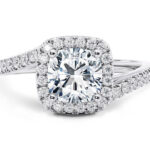 Λευκόχρυσο μονόπετρο με μπριγιάν Κ18- Online monopetro.com.gr