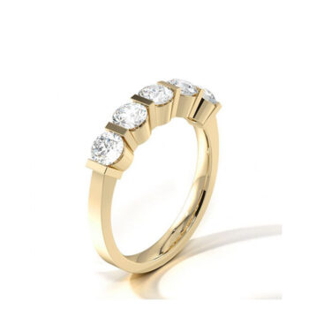 Κίτρινο χρυσό δαχτυλίδι με διαμάντια - Online eshop monopetro.com.gr
