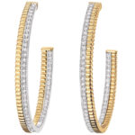 Διχρωμα σκουλαρικια με διαμαντια k18 - Ketsetzoglou Diamond