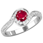 Δαχτυλίδι Κ18  με ρουμπίνι λευκόχρυσο - Ketsetzoglou Diamonds