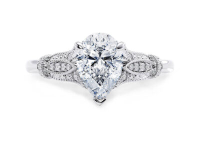 Μονόπετρο δαχτυλίδι pear cut diamond
