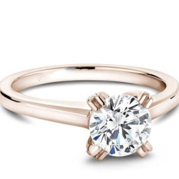 Ροζ χρυσό μονόπετρο round cut diamond / Diamond Ring Athens