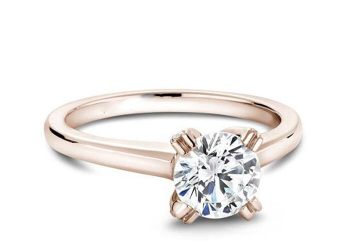 Ροζ χρυσό μονόπετρο round cut diamond / Diamond Ring Athens