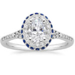 Κορυφαία μονόπετρα με μπριγιάν & ζαφείρια