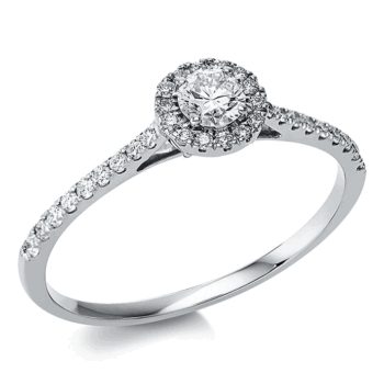 Κομψό λευκόχρυσο μονόπετρο δαχτυλίδι μπριγιάν