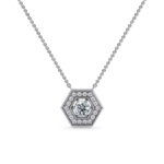 Λευκόχρυσο μονόπετρο κολιέ υψηλής αισθητικής -Ketsetzoglou.gr