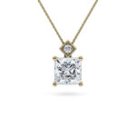 Κίτρινο χρυσό μονόπετρο κολιέ princess - Online monopetro.com.gr