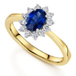 Δαχτυλίδι κίτρινο χρυσό με ζαφείρι και μπριγιάν - ketsetzoglou.com