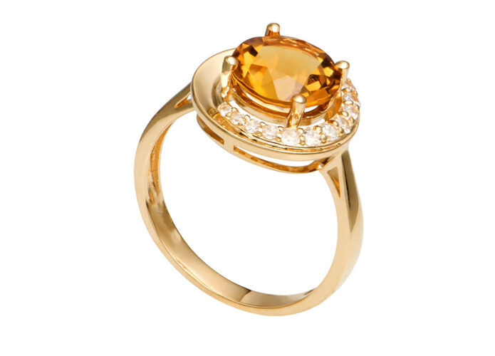 Μονόπετρο δαχτυλίδι κίτρινο χρυσό με πέτρα Topaz-Ketsetzoglou.com