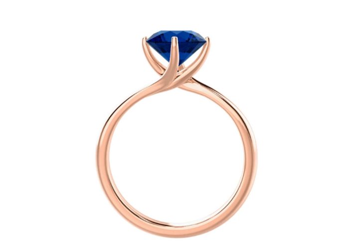 Πανέμορφο δαχτυλίδι με ζαφείρι σε ροζ χρυσό