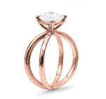 Ροζ χρυσό Κ18 μονόπετρο δαχτυλίδι με διαμάντι