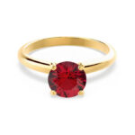 Κίτρινο χρυσό δαχτυλίδι με ρουμπίνι
