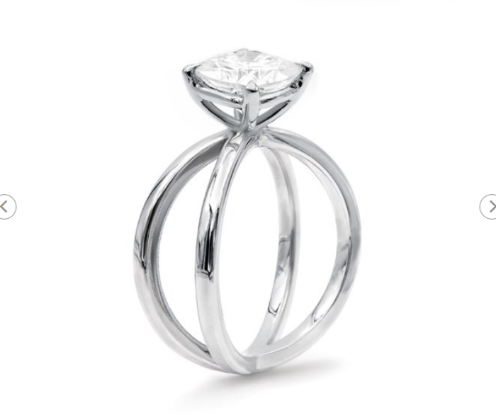 Λευκόχρυσο Κ18 μονόπετρο δαχτυλίδι με διαμάντι