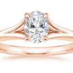 Ροζ χρυσό δαχτυλίδι αρρβώνα με διαμάντι