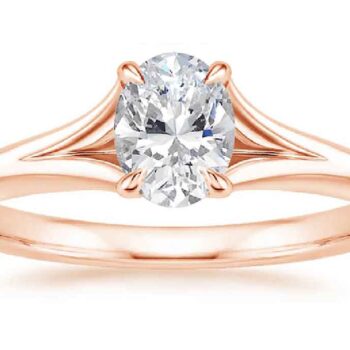 Ροζ χρυσό δαχτυλίδι αρρβώνα με διαμάντι