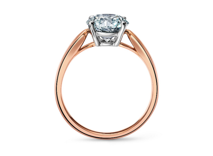 Μονόπετρο δαχτυλίδι ροζ χρυσό με διαμάντι