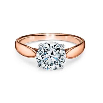 Μονόπετρο δαχτυλίδι ροζ χρυσό με διαμάντι