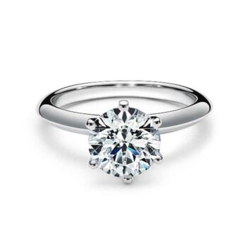 Μονόπετρο δαχτυλίδι λευκόχρυσο με στρογγυλό διαμάντι