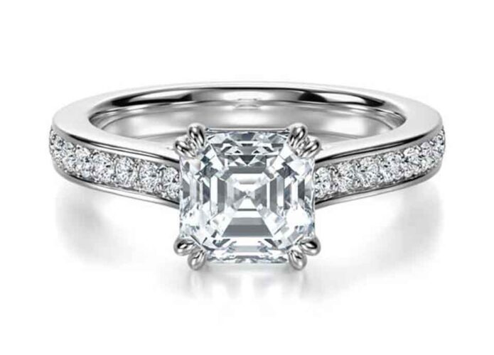 Asscher diamond μονόπετρα δαχτυλίδια - Online ketsetzoglou.com