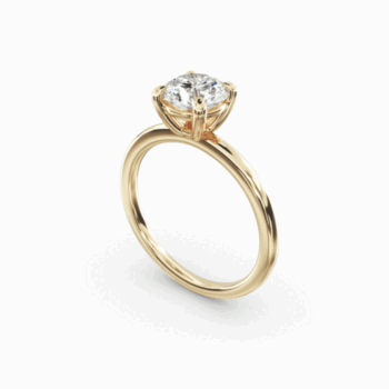18K Yellow Gold Solitaire Diamond Ring