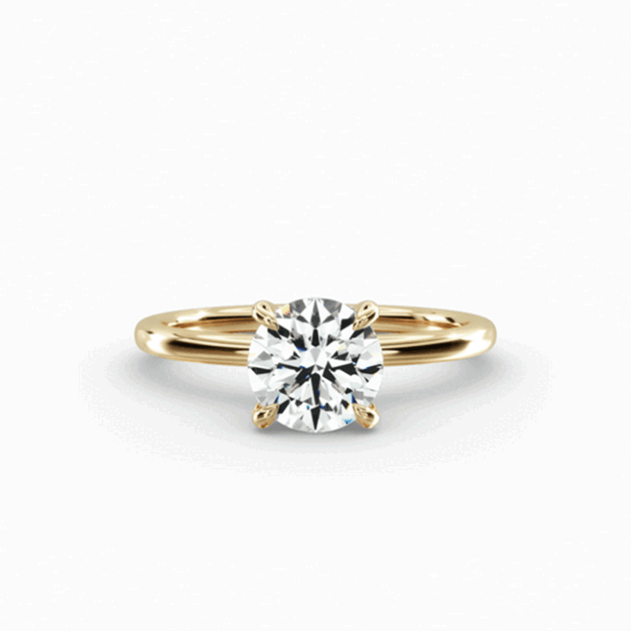 Round Diamond Solitaire Ring 18K