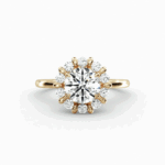Round Halo Diamond Ring in 18K