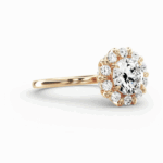 Round Halo Diamond Ring in 18K