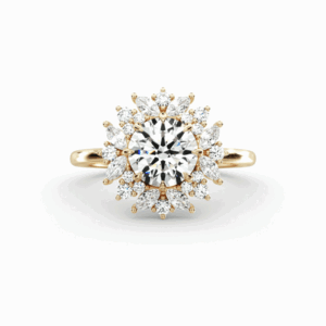 Vintage Diamond Halo Ring 18K