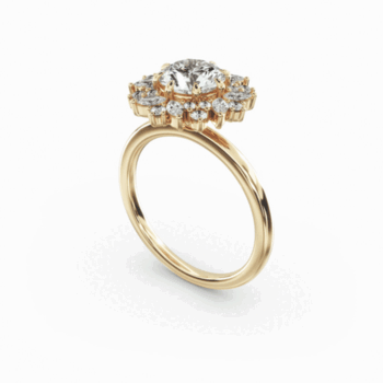Vintage Diamond Halo Ring 18K
