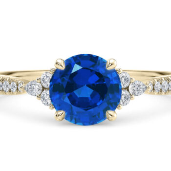 Χρυσό δαχτυλίδι με ζαφείρι και διαμάντια - KETSETZOGLOU JEWELLERY