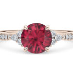 Μονόπετρο δαχτυλίδι Κ18 ροζ χρυσό με ρουμπίνι - KETSETZOGLOU