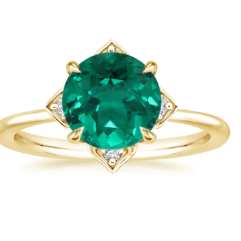 Χρυσό δαχτυλίδι με σμαράγδι και διαμάντια - Δείτε τα τώρα online