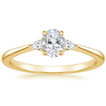 Χρυσό μονόπετρο δαχτυλίδι με οβάλ διαμάντι - Δείτε τα τώρα online