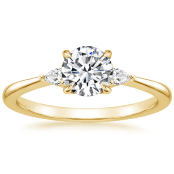 Χρυσό μονόπετρο δαχτυλίδι με στρογγυλό διαμάντι - Ketsetzoglou