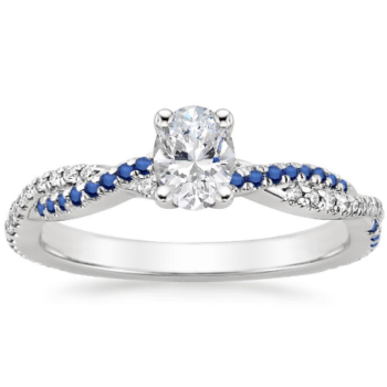 Γυναικείο δαχτυλίδι με διαμάντια και ζαφείρια - Monopetro Ketsetzoglou.gr
