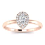 Ιδιαίτερο μονόπετρο ροζέτα σε δάκρυ