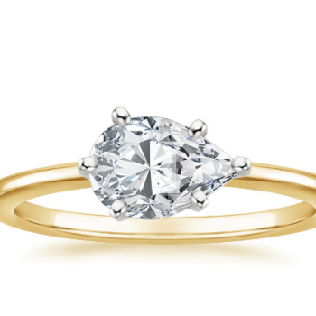 Δαχτυλίδι μονόπετρο με πουάρ διαμάντι χρυσό - Δείτε τα τώρα online