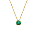 Κομψό μονόπετρο κολιέ 18Κ με σμαράγδι - Online monopetro.com.gr